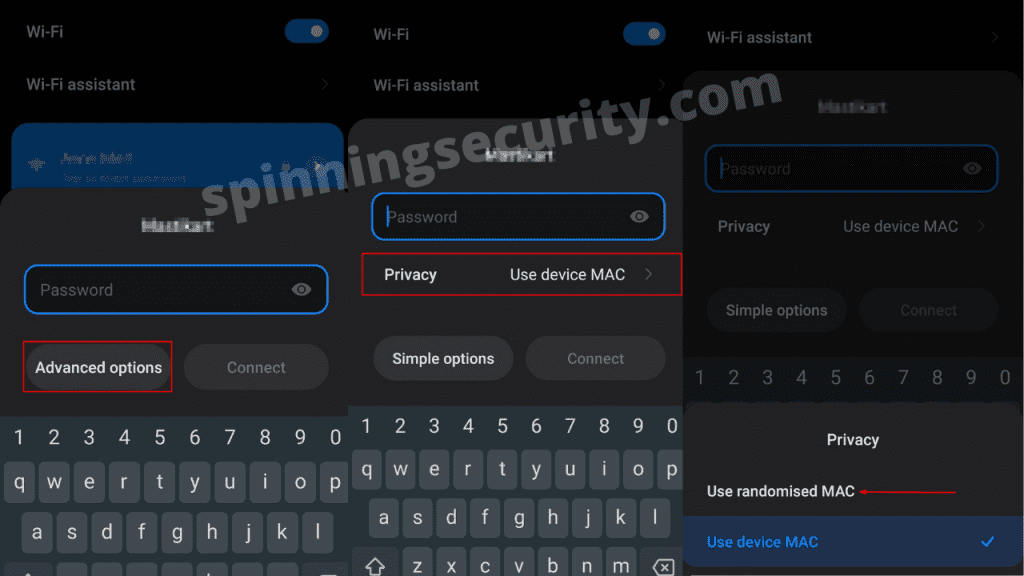 change mac address in android